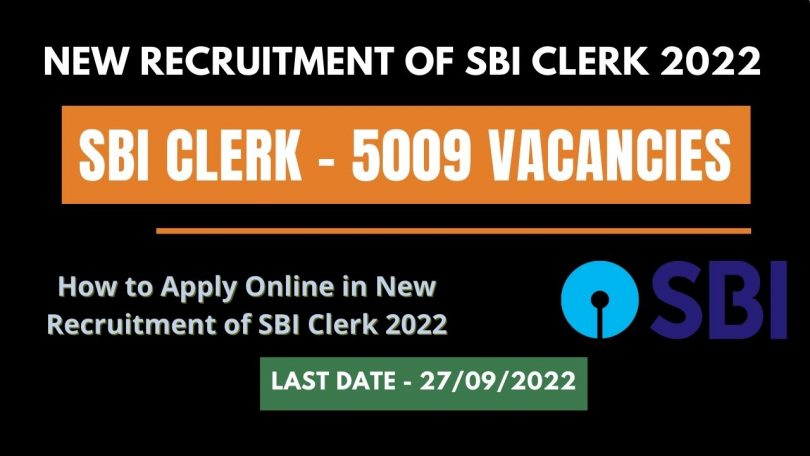 How to Apply Online in New Recruitment of SBI Clerk 2022