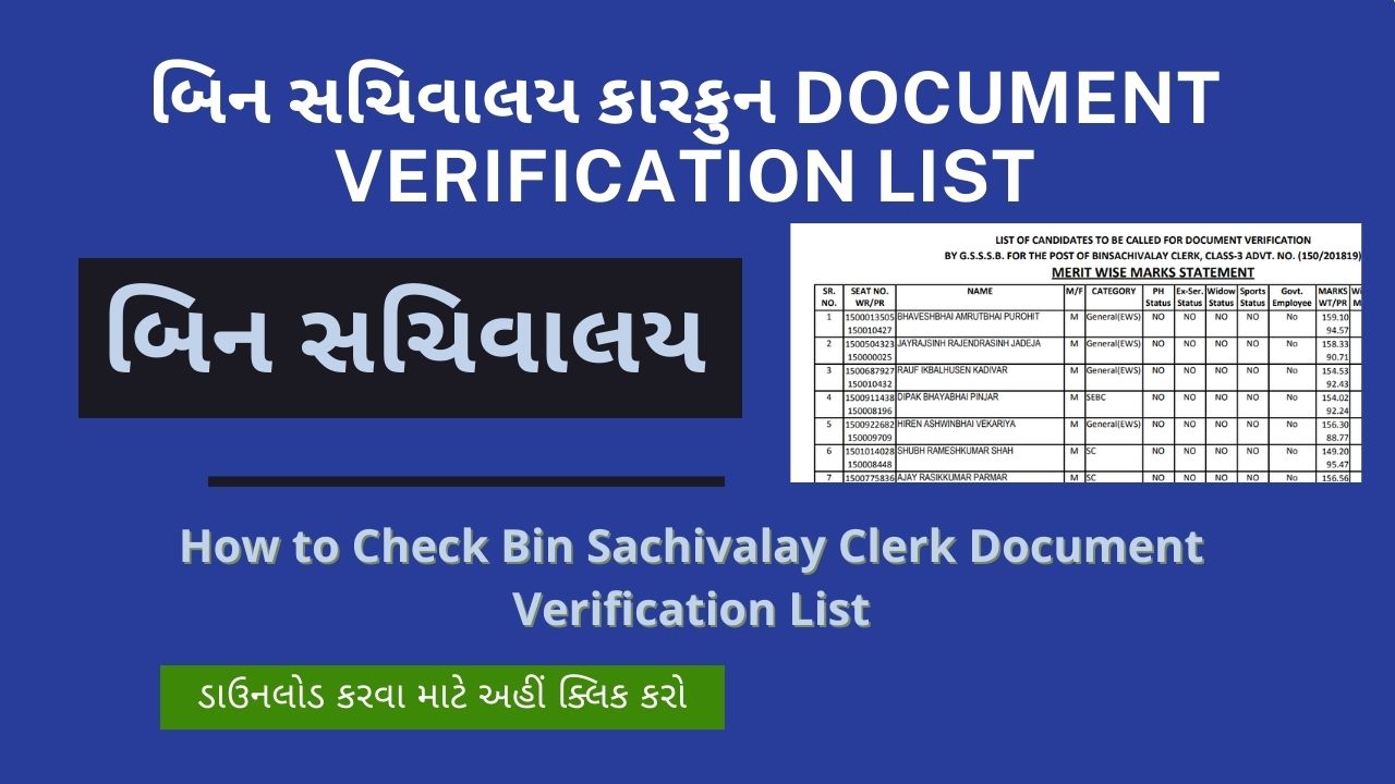 How to Check Bin Sachivalay Clerk Document Verification List Mari