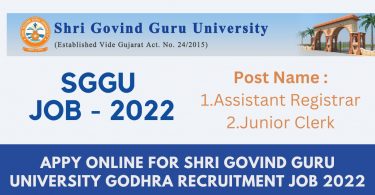 Appy Online for Shri Govind Guru University Godhra Recruitment Job 2022