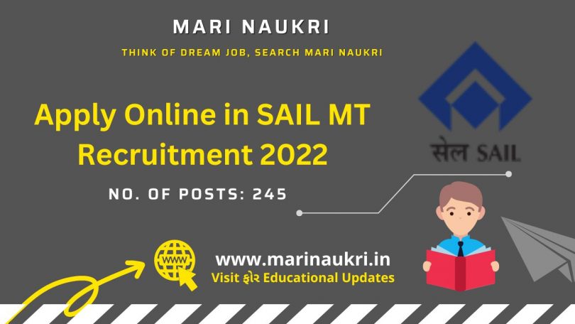 Apply Online in SAIL MT Recruitment 2022