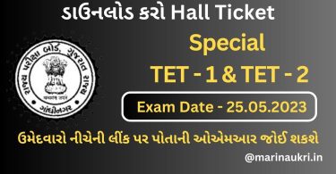 Hall Ticket Download Link of Special TET - 1 and TET - 2 @sebexam 2023