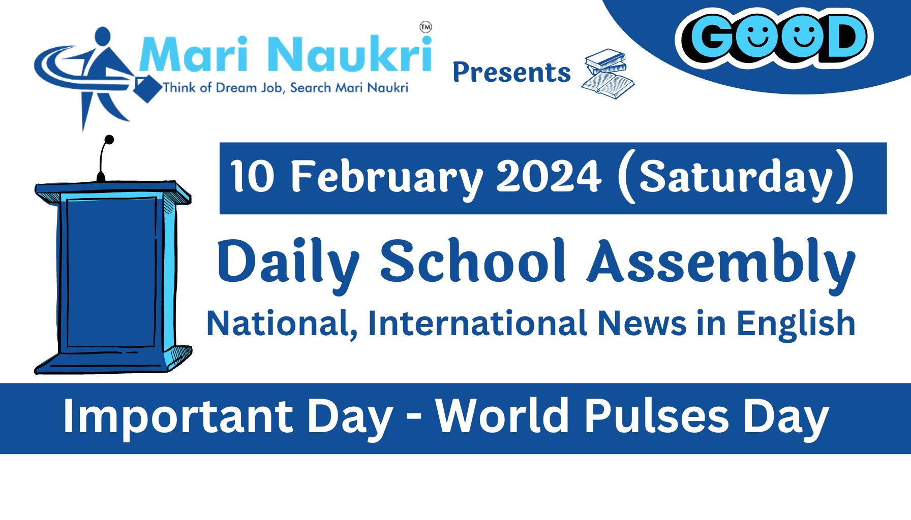 School Assembly News Headlines For 10 February 2024 in English