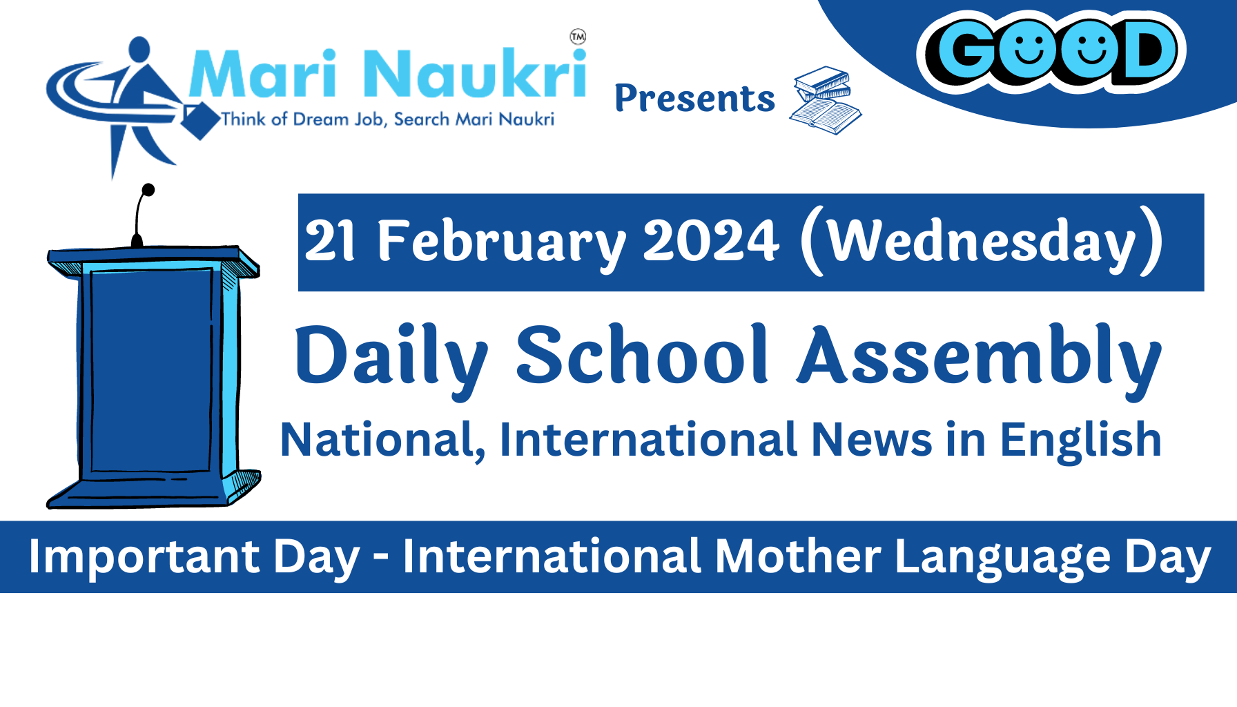 School Assembly News Headlines For 21 February 2024 in English